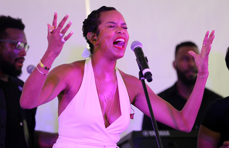 LeToya Luckett sings at the 2017 ABFF Cadillac Kickoff Luncheon. (Soul Brother)